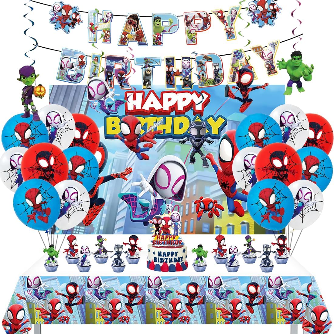 Geburtstagsdeko Spider, Deko Geburstag Kinder, Spider Superfreunde Geburtstag...