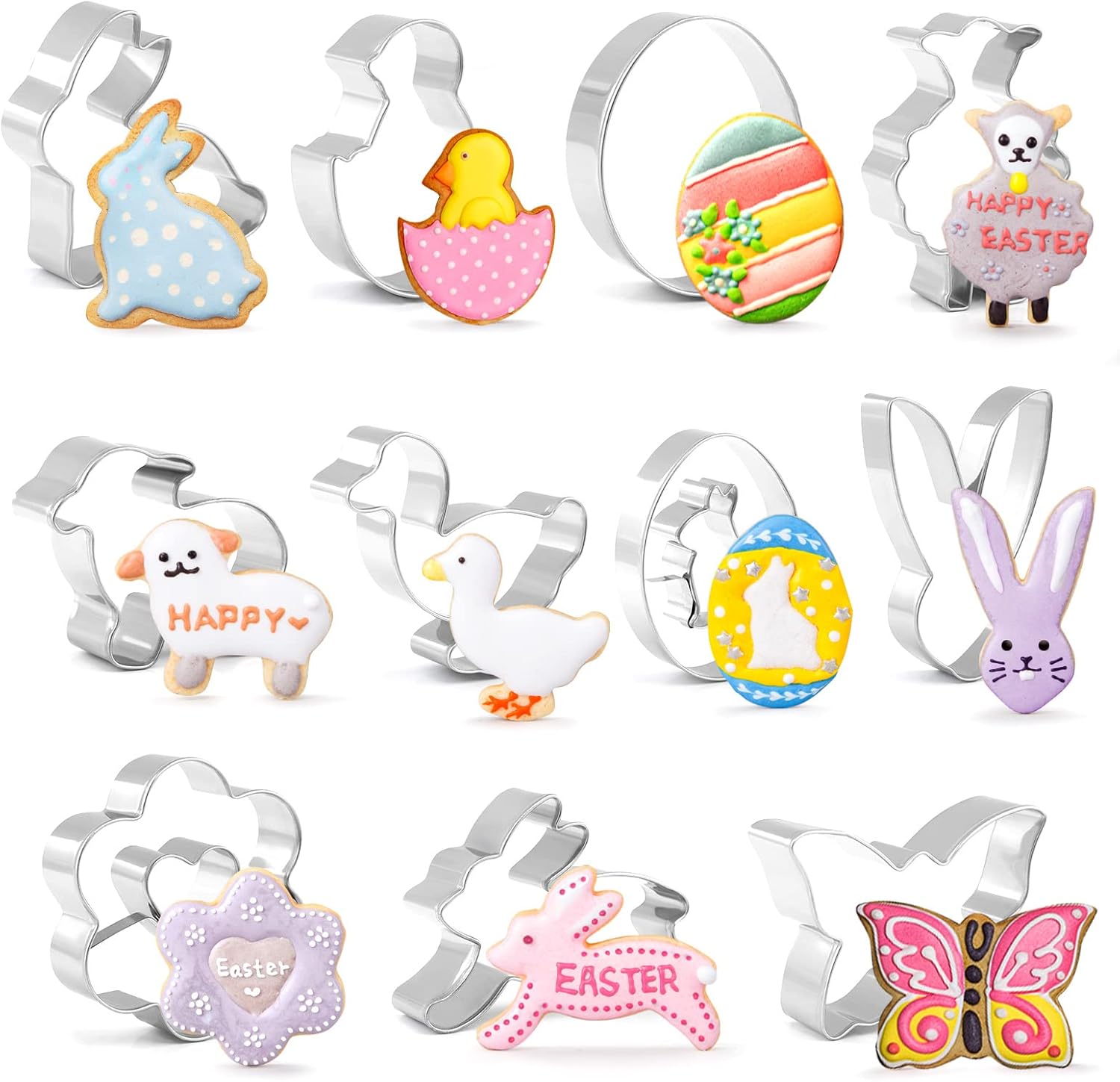 GoldenBell 11 TLG Ausstechformen Ostern Hasen Eier Lamm Keksausstecher aus Ed...