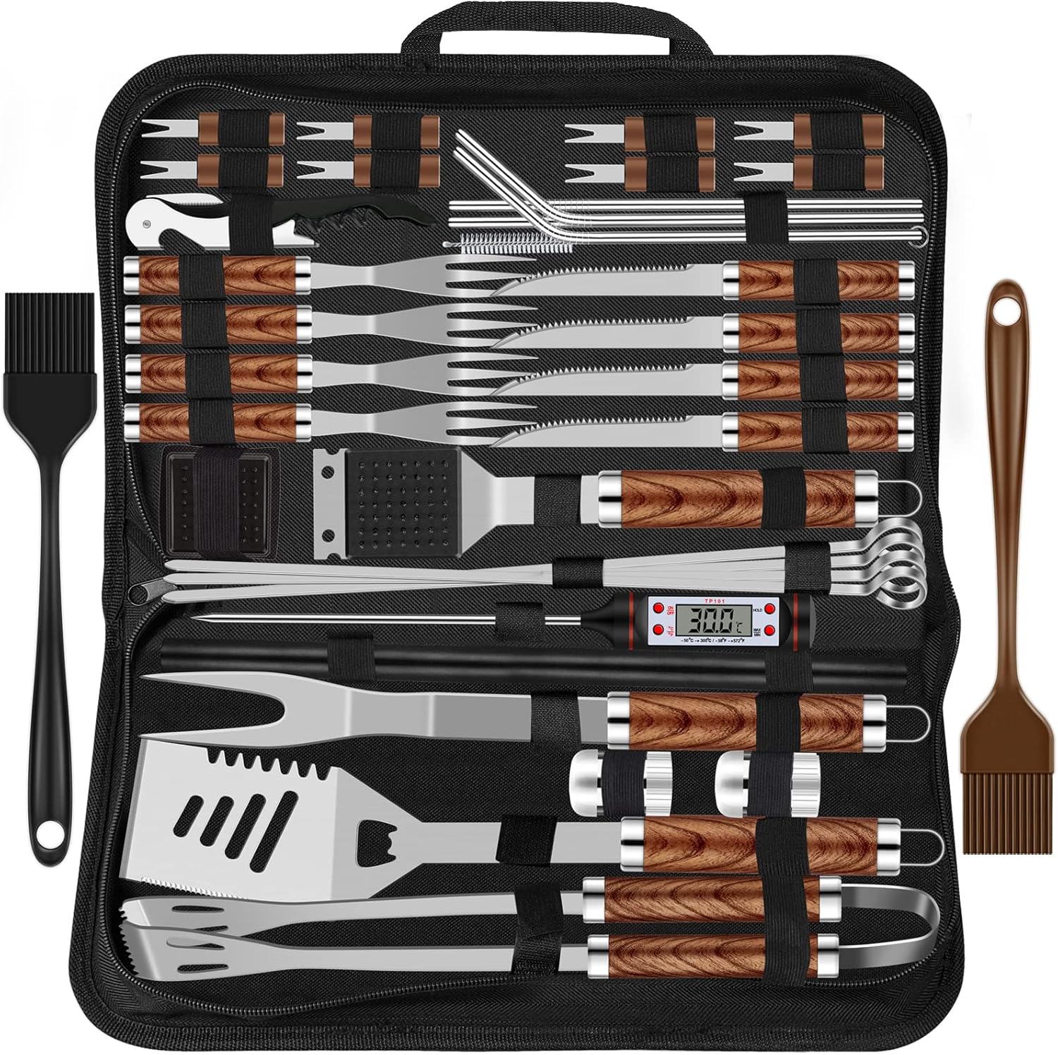 Grilliance 38 Stücke BBQ Grillbesteck Set Edelstahl Grillzubehör für Männer G...