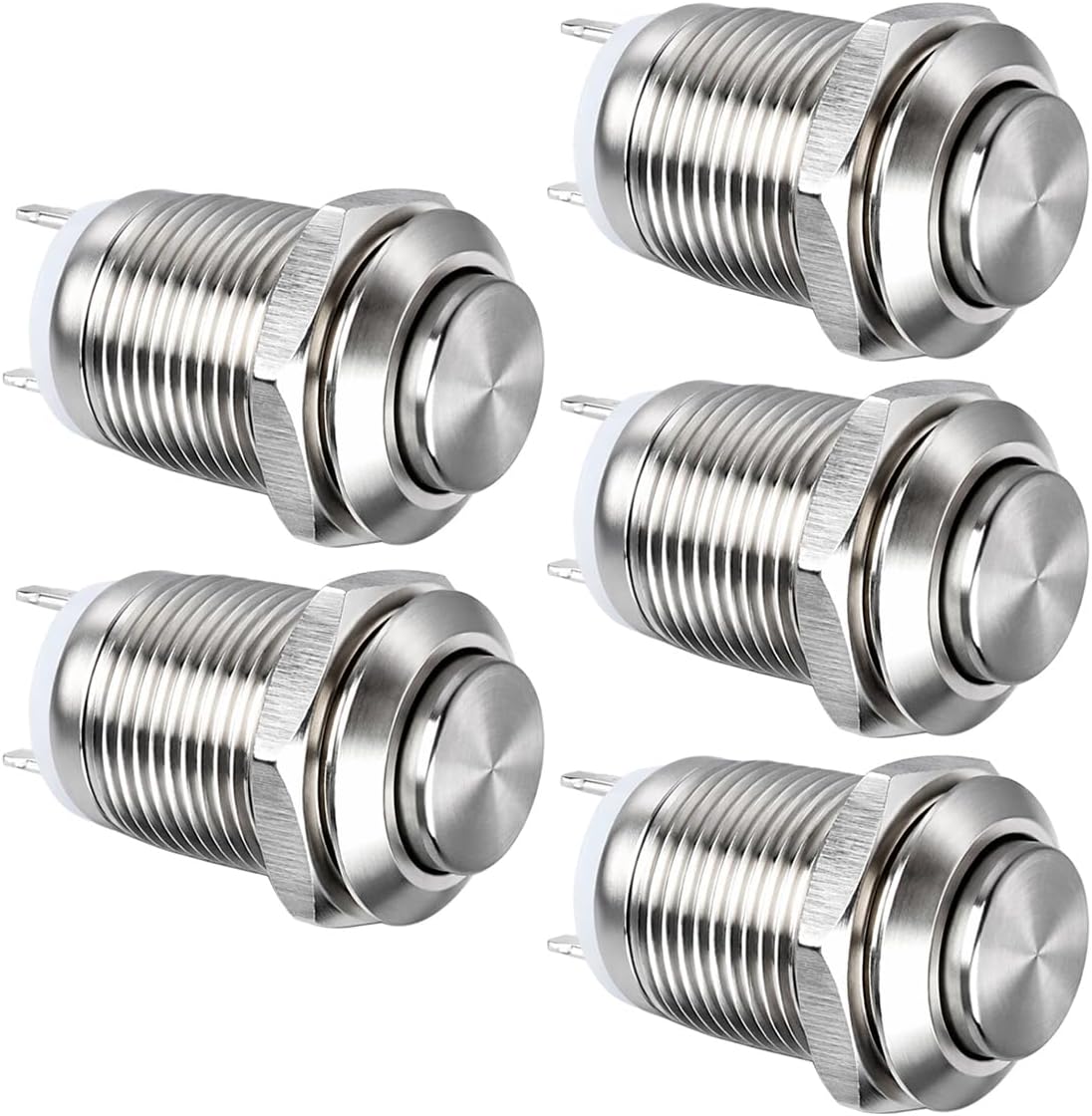GUUZI 12mm Drucktaster Wasserdicht Metalldrucktaster SPST NO Momentantaste 2A...