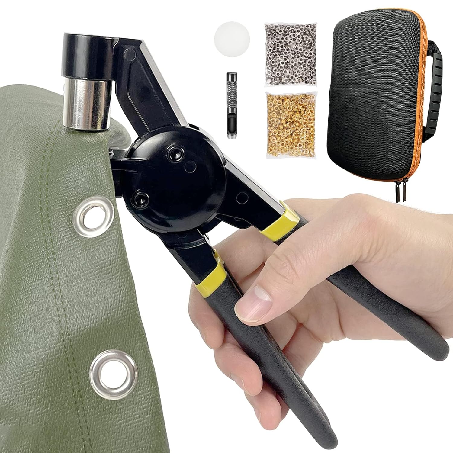 HAPDEN Ösenzange Set, mit Zangenpackung und 200 Ösen 10mm, Manuell Ösenzange ...