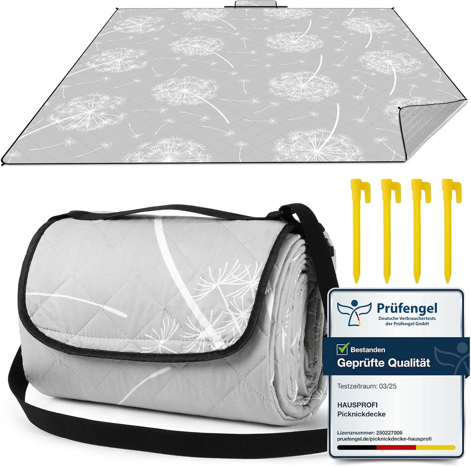 HAUSPROFI Picknickdecke, Wasserdicht XXL Stranddecke, Strandmatte, Picnic Bla...