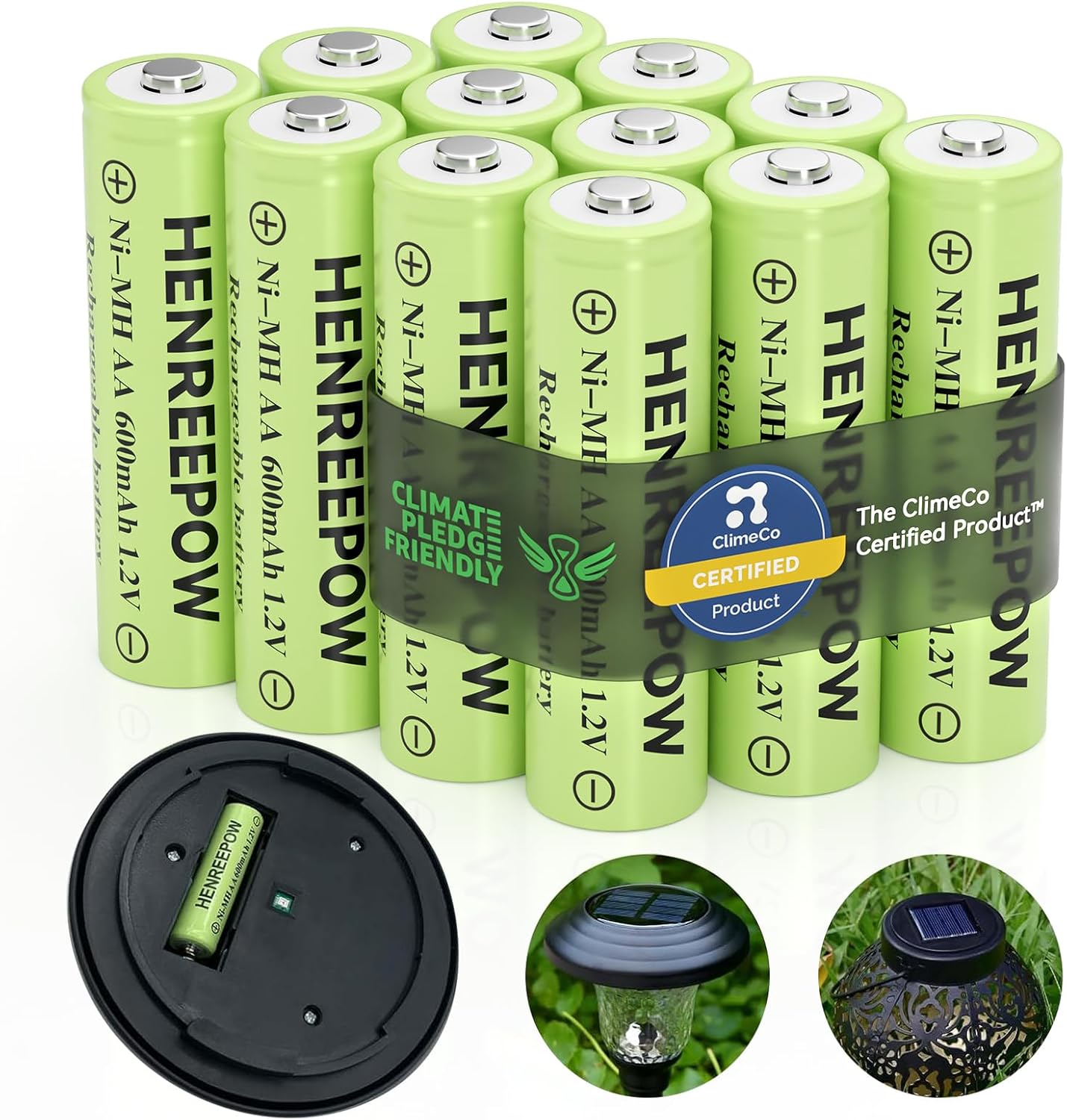HENREEPOW Ni-MH wiederaufladbare AA-Batterien, doppelte A, hohe Kapazität, 1....