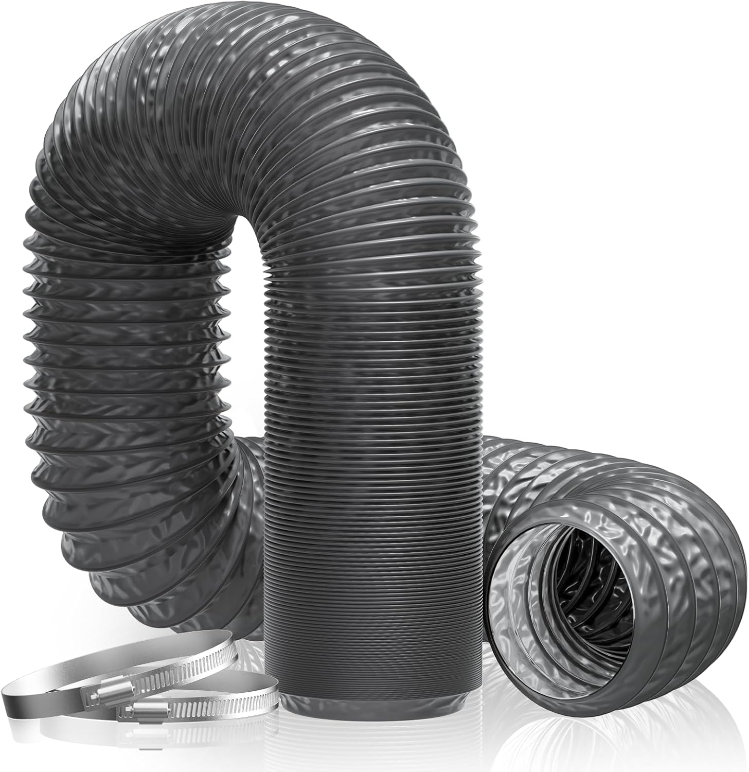 Hon&Guan ø100mm 5m langer Abluftschlauch, PVC Alurohr Flex-Schlauch Abluftroh...