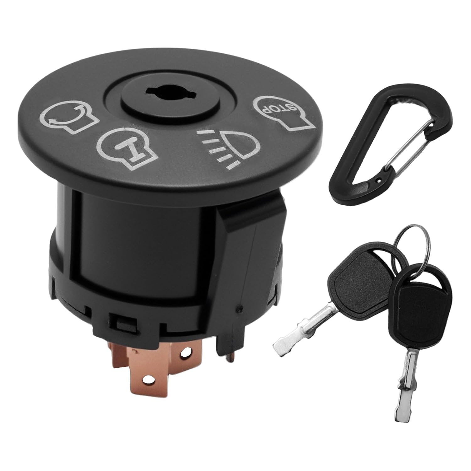 Hoypeyfiy Zündschloss Schlüsselschalter 7 Polig, ABS-Kunststoff mit Messing 4...