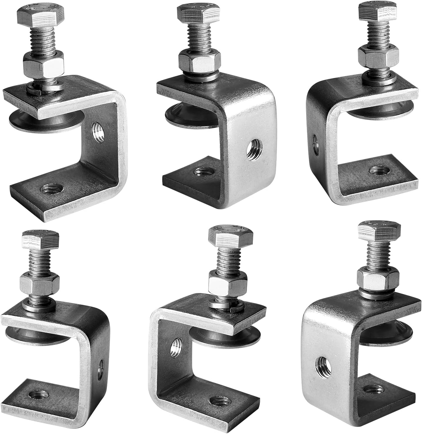 HWTONG 6 Stück C Klemme, Edelstahl Heavy Duty trägerklemme, für zwingen, Klem...