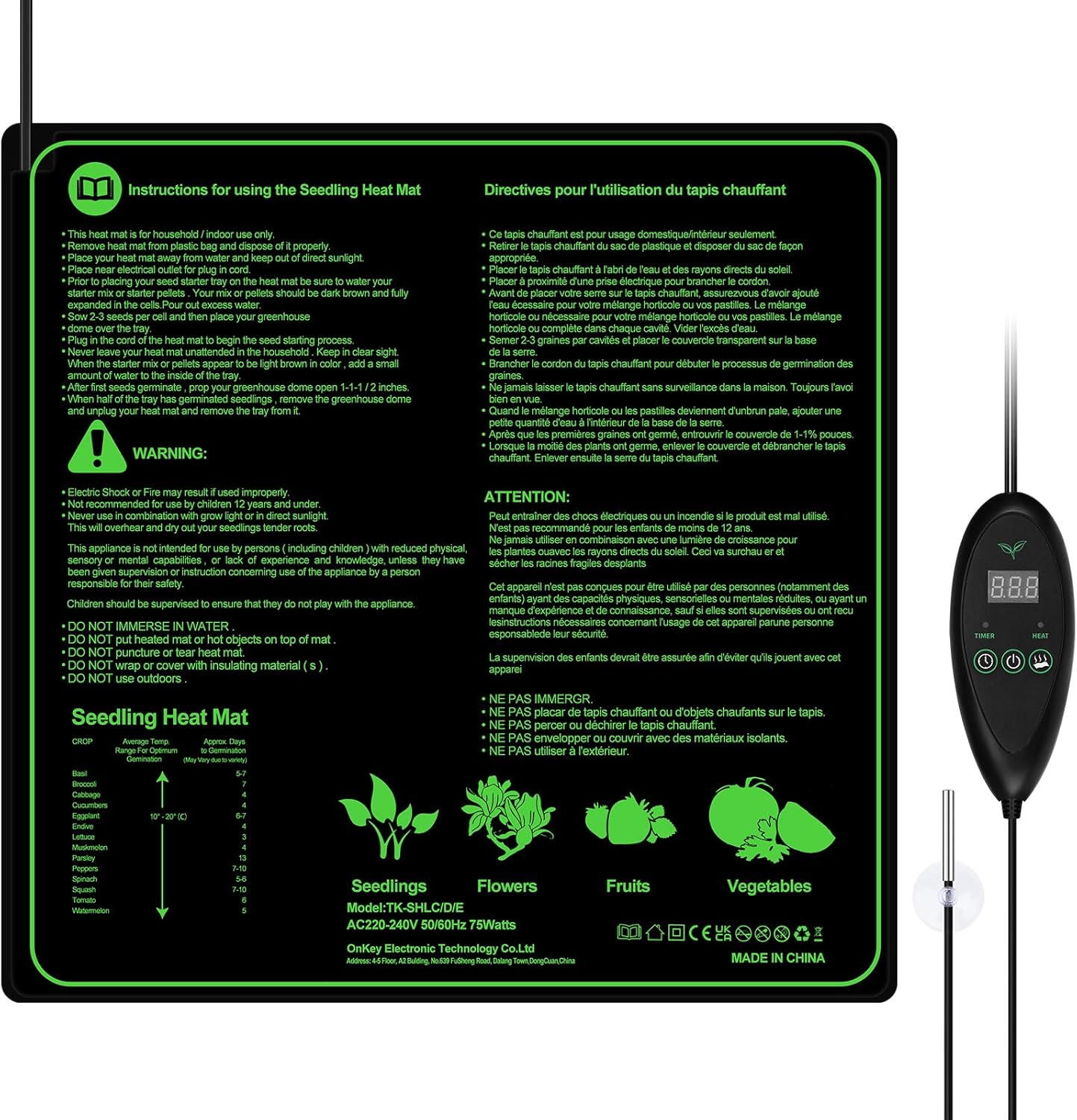 Hyindoor Heizmatte Wärmematte mit Thermostat wasserdichte Heizmatte Gewächsha...