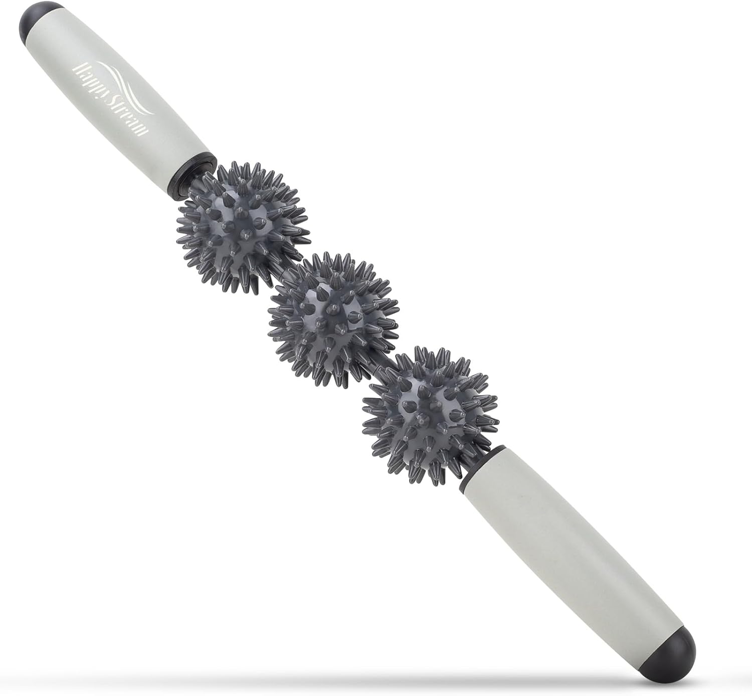 Igelball Massageroller mit Griff, 40cm Faszienstab mit 3 Bälle, Massagerolle ...