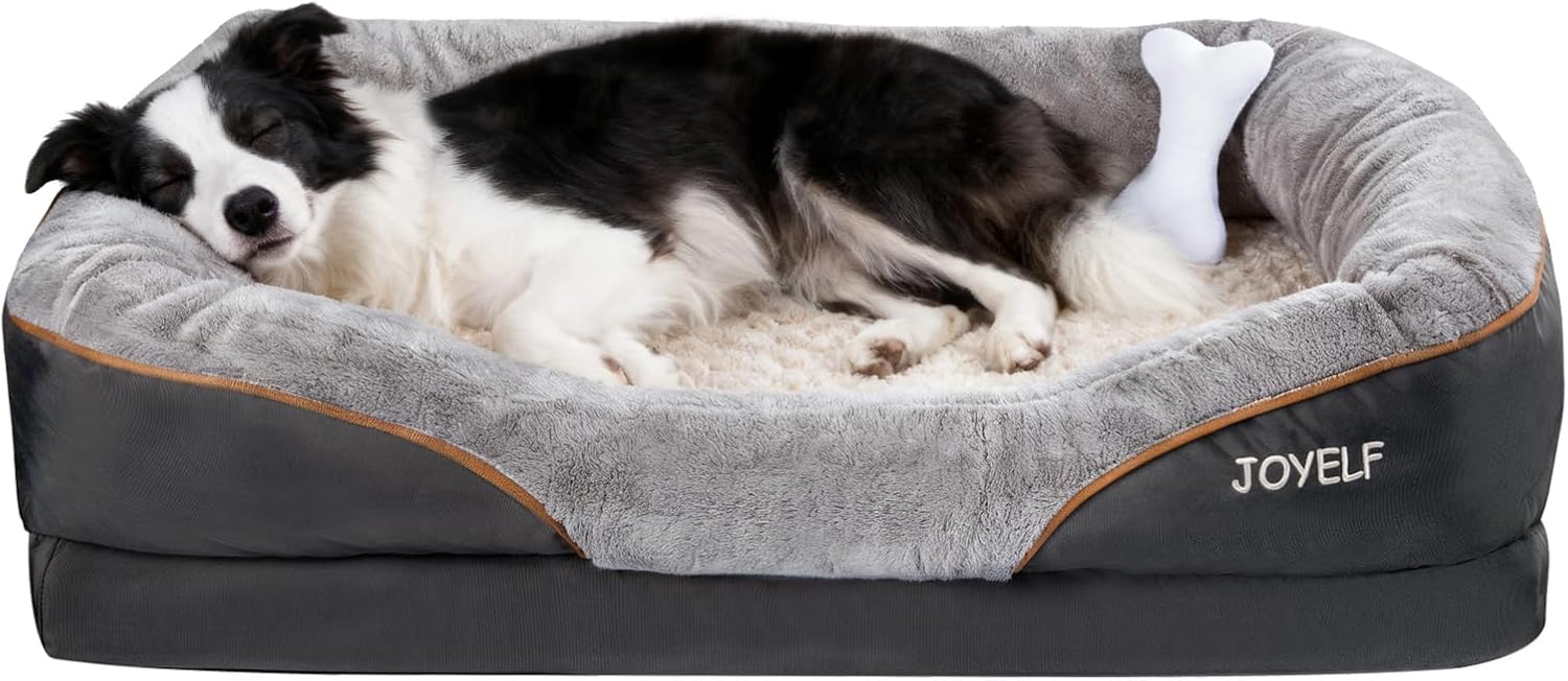 JOYELF Großes Hundebett Memory Foam orthopädisches Hundebett & Hundesofa mit ...