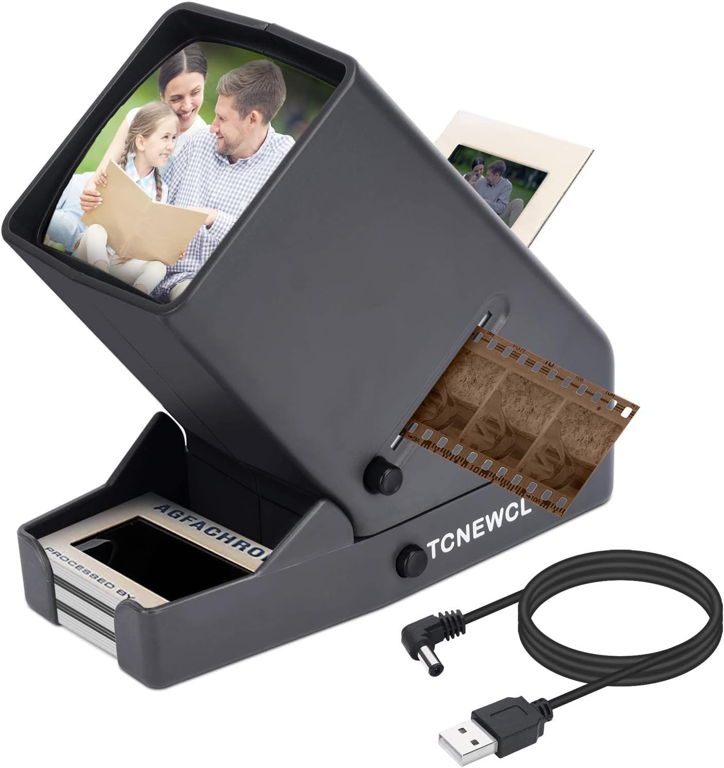 LED Slide Projector Slide Viewer, 3X Magnification, for 35 mm Slides Film and...
