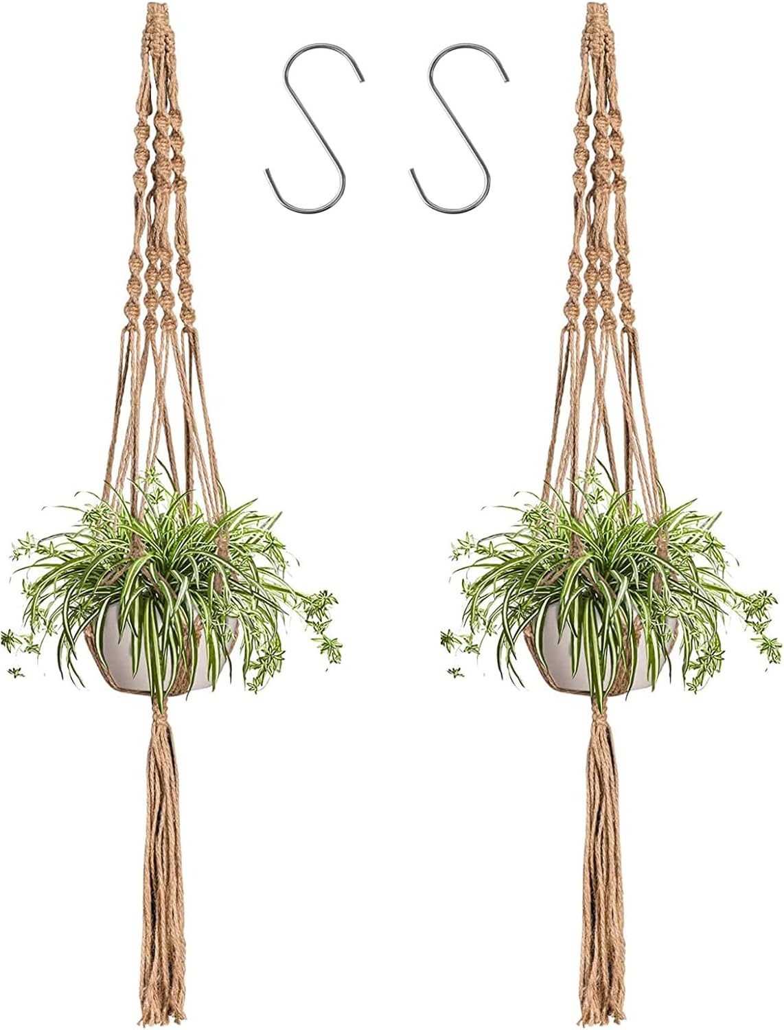 LINXIU Makramee Blumenampel, Blumen Ampel Hängend Boho Pflanzenhänger Pflanze...