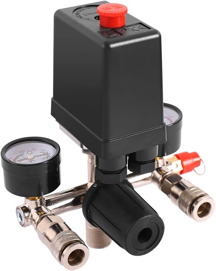 Luftkompressor-Druckschalter mit Steuerventil, Regler und Manometer