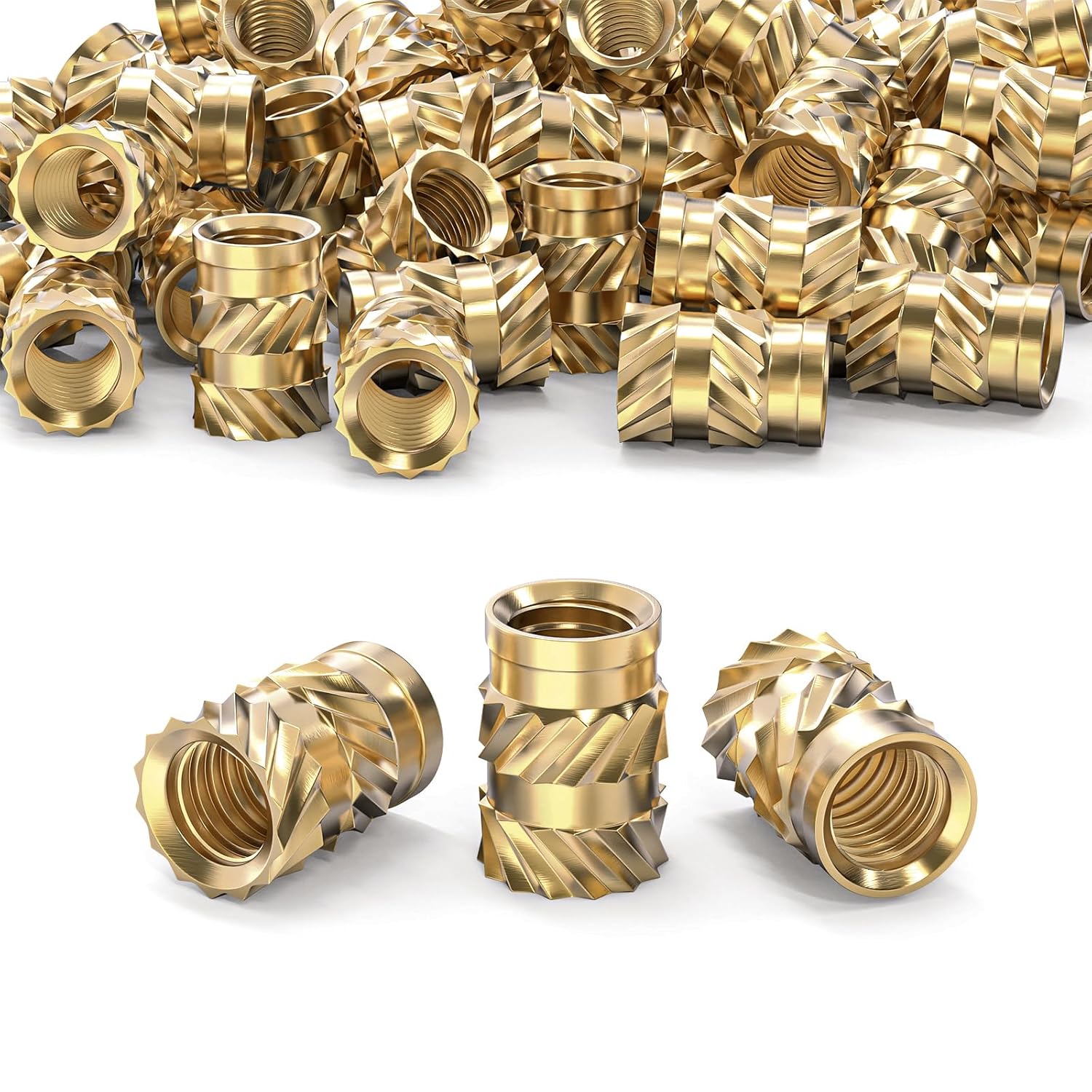 M2 Gewindeeinsatz, 50 Stück Einpressmuttern, Messing Einbettung Muttern Rände...