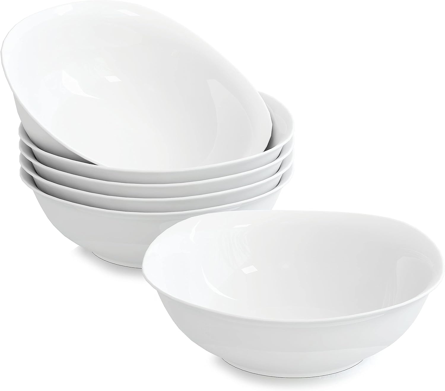 MALACASA, Serie Elisa, 6 teilig Set Porzellan 6,7" Schalen Müslischüssel Sala...