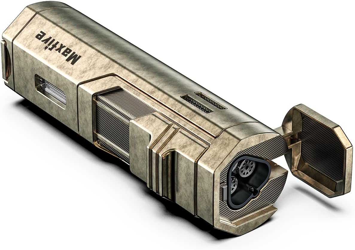 Maxfire Sturmfeuerzeug Jetflamme Gas Nachfüllbar, 3 Flammen Jet Feuerzeug (Ve...