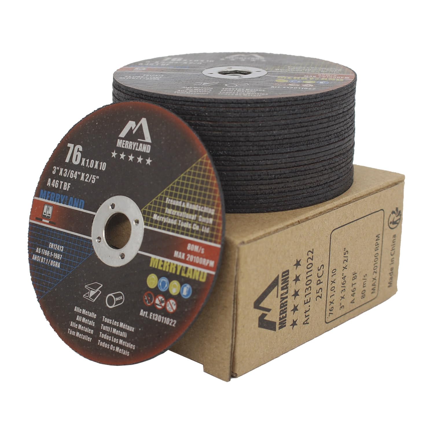 Merryland Trennscheibe 76 Metall Edelstahl Stahl für Winkelschleifer, 76 X 1,...