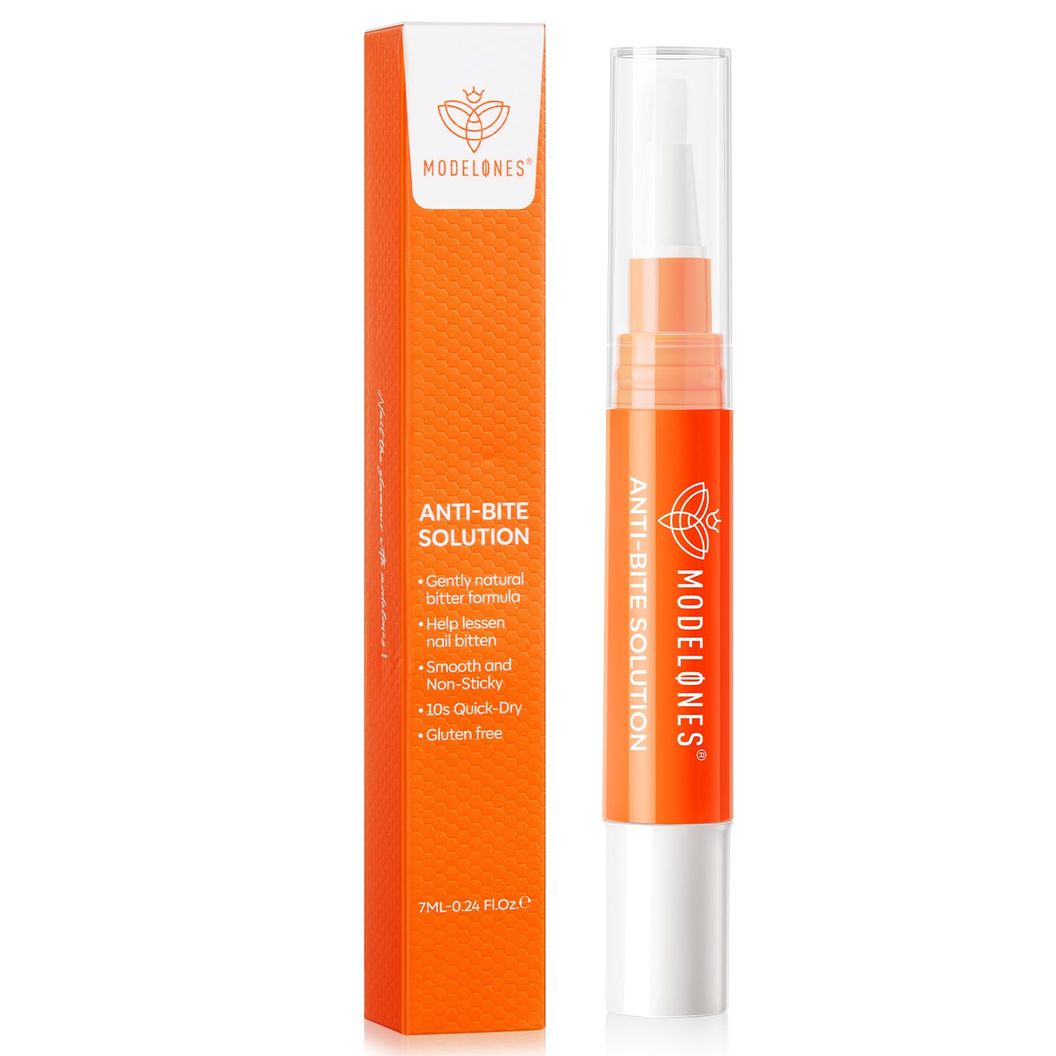 Modelones Nagellack Gegen Nägelkauen Stift- 7ml, Durchsichtiger und Bitter Sc...