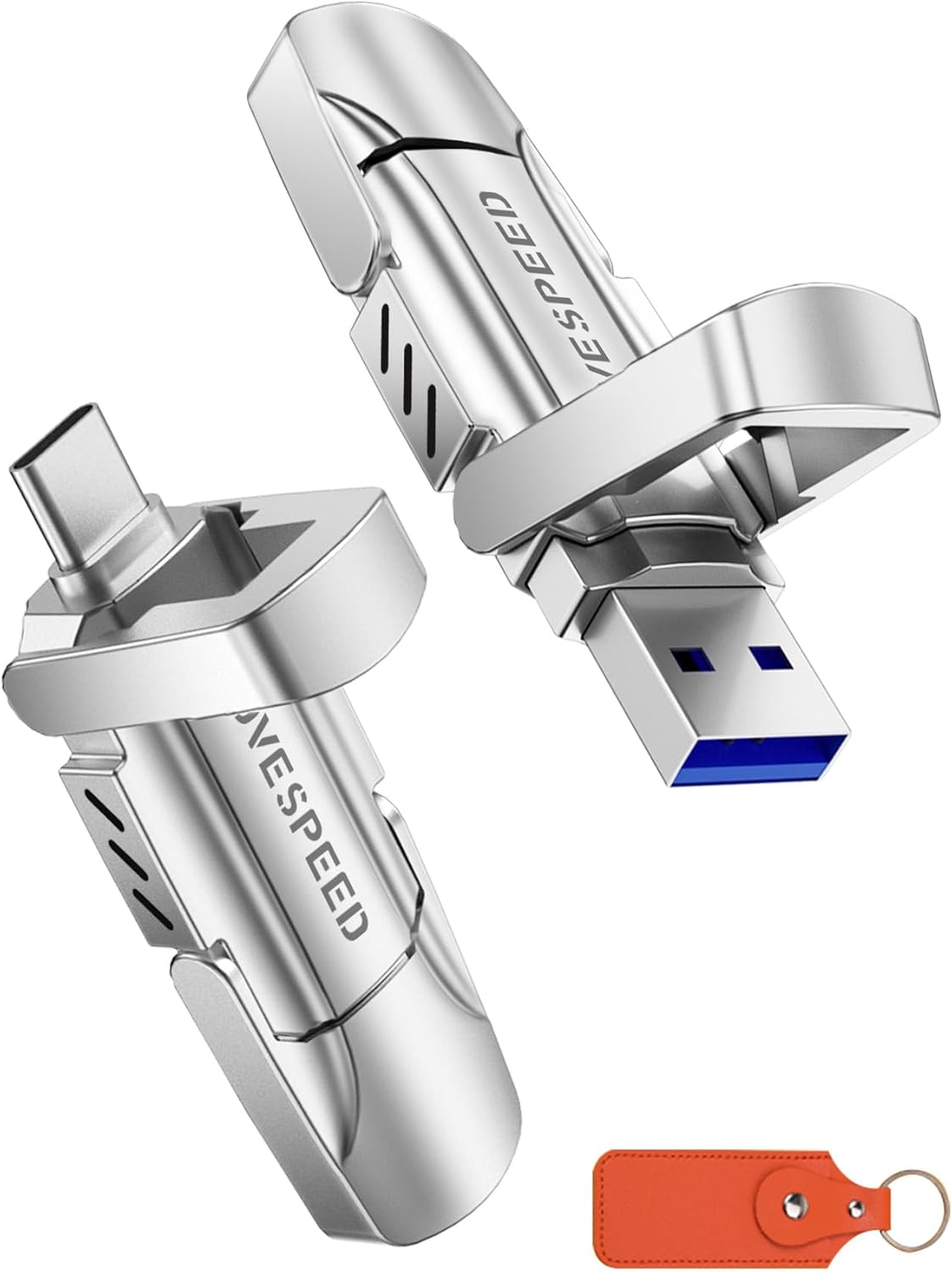 MOVE SPEED USB Stick 256GB, Neuauflage Professionelle Externe SSD mit 560 MB/...