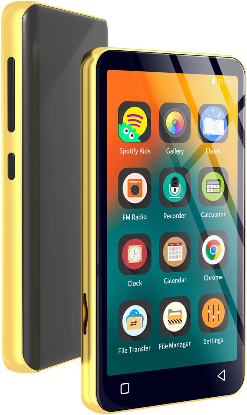 MP3-Player mit Bluetooth und WLAN, 4"-Voll-Touchscreen MP4 MP3-Player mit Spo...