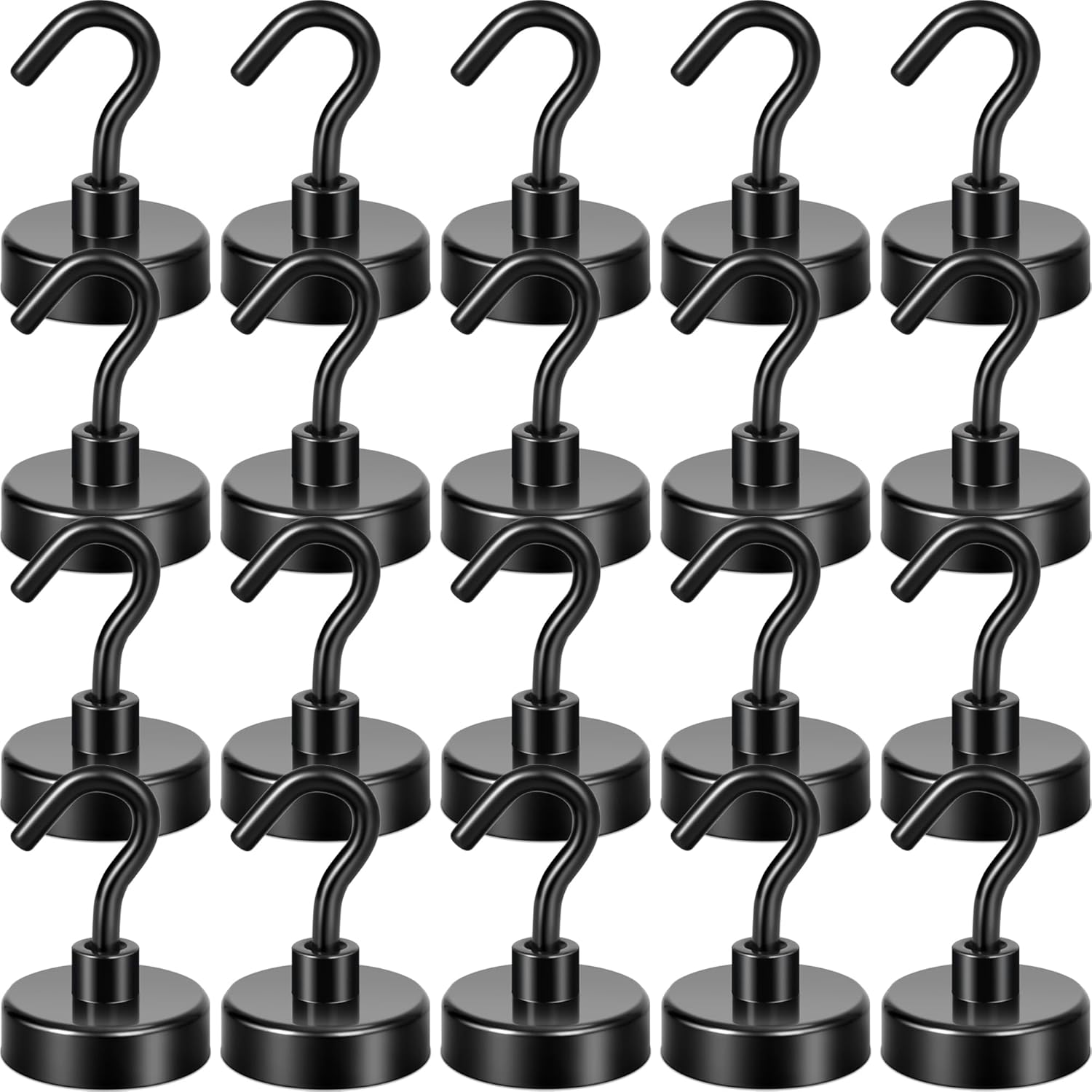 Neosmuk Schwarze Magnethaken, 30kg Hochleistungs-Erdmagnete mit Haken, extra ...
