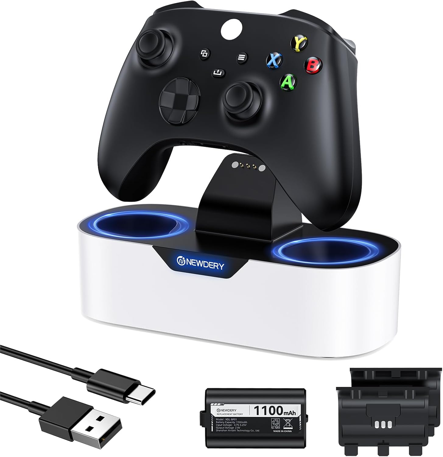 NEWDERY Solo-Ladestation für Xbox Wireless-Controller, Schnellladestation, Ei...