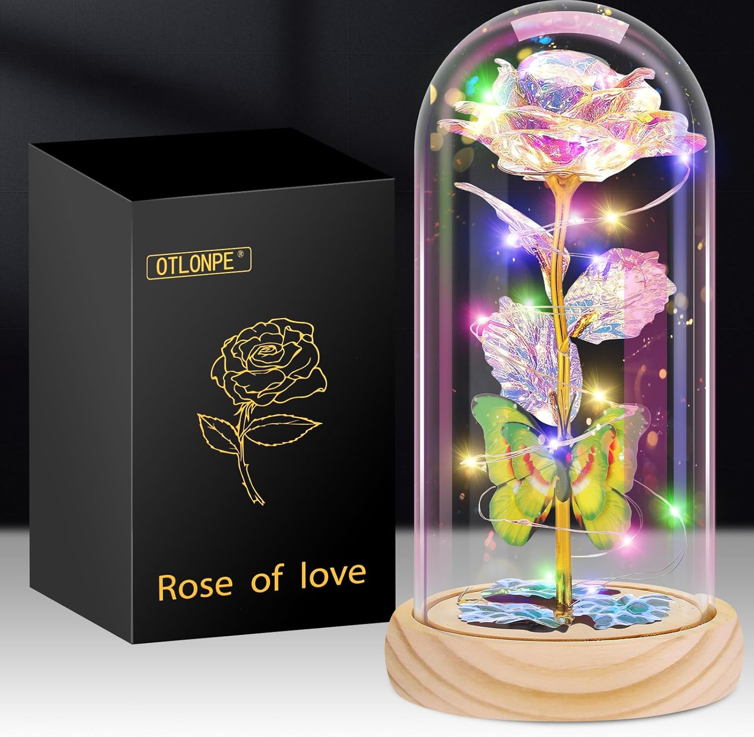 Otlonpe Muttertagsgeschenke für Mama, Ewige Rose Personalisiert Frauen, Blume...