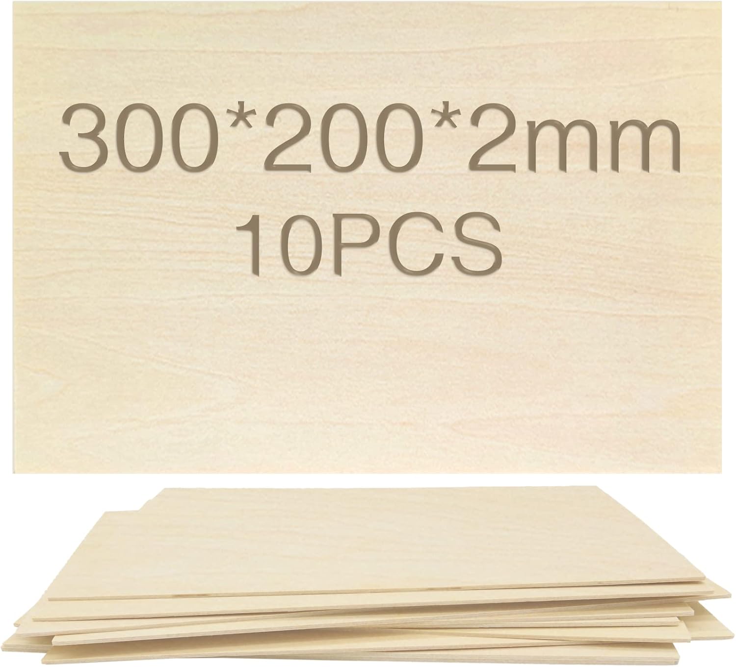 OWLKELA Lindenholz, 10 Stücke 300*200*2mm, Bastelholzplatten - Holzausschnitt...