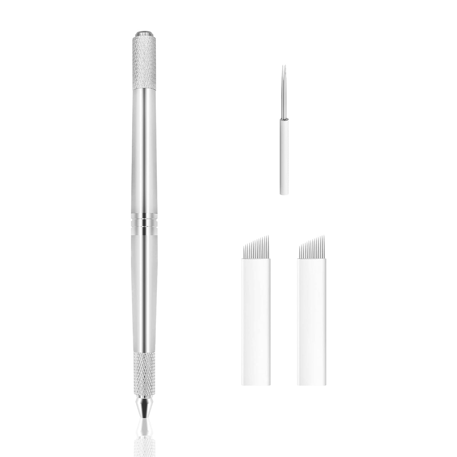 Pinkiou Microblading Pen Augenbrauen-Tattoo-Stift 3 Köpfe Manuelles Microblad...