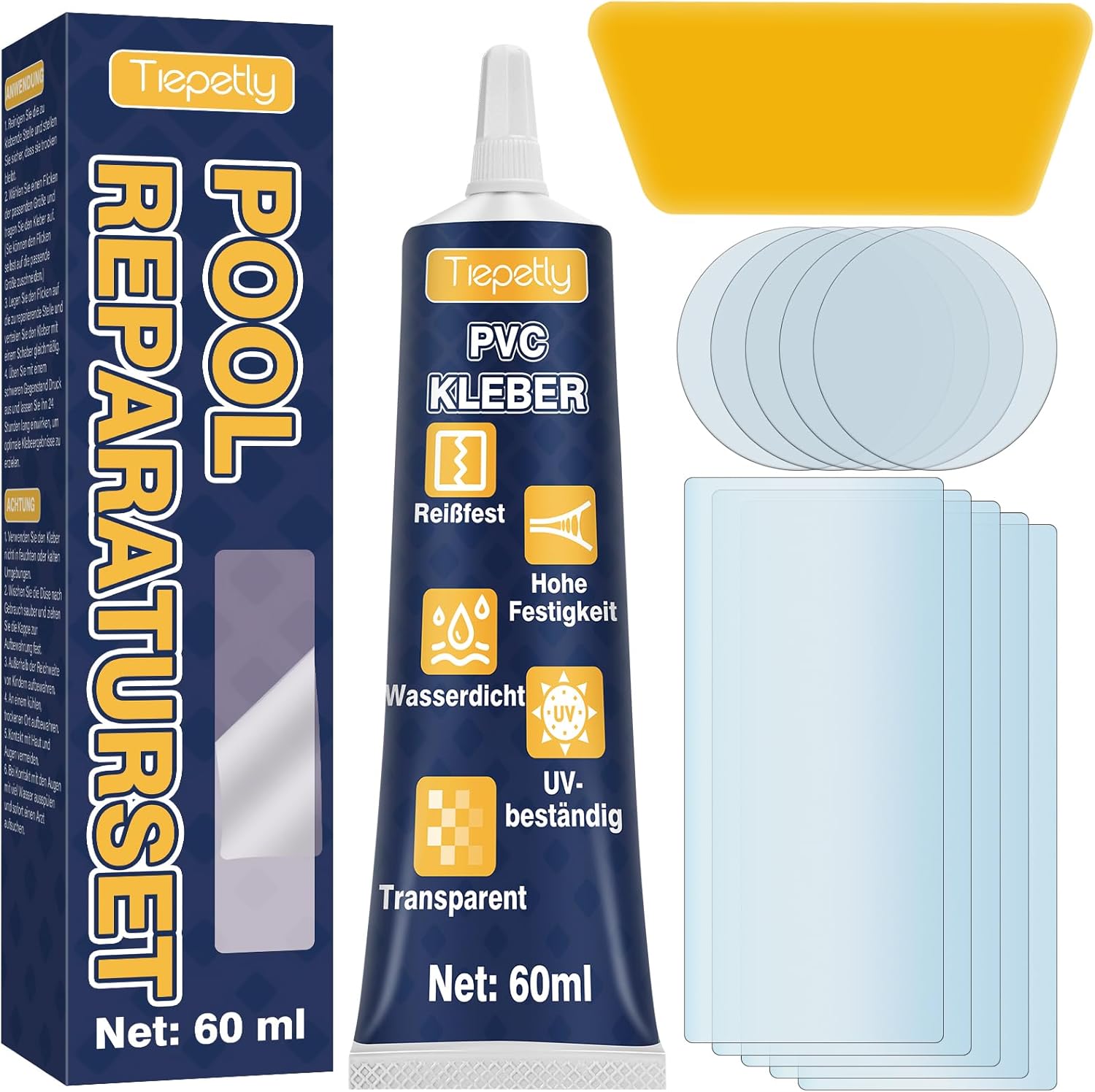 Pool Reparaturset Wasserdicht Transparent, Pool Flicken Unterwasser für Flick...