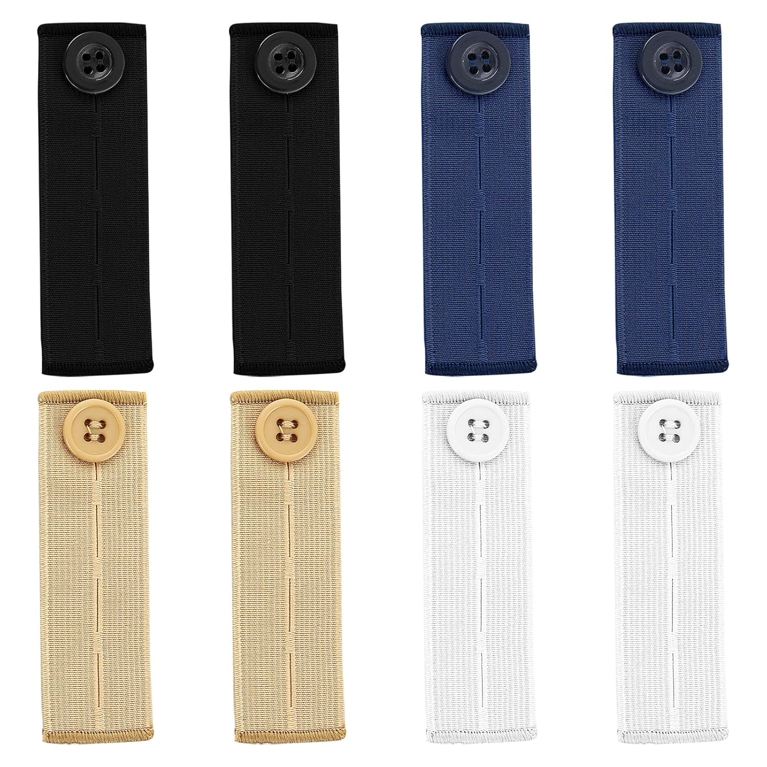 Prasacco 8 Stück Elastische Taillenverlängerungen, 25 x 85 mm Einstellbar Kno...