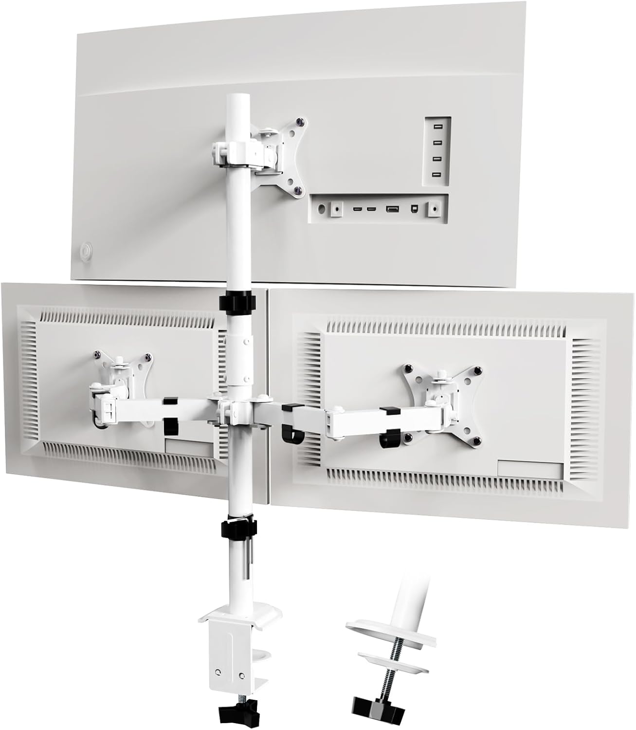PUTORSEN Monitor Halterung 3 Monitore für 13-32 Zoll Flach & Curved Bildschir...