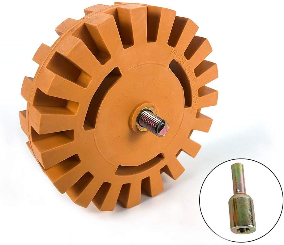 QWORK® Radierer Gummi Aufkleber Entferner, mit Bohradapter, für Kleberesten u...