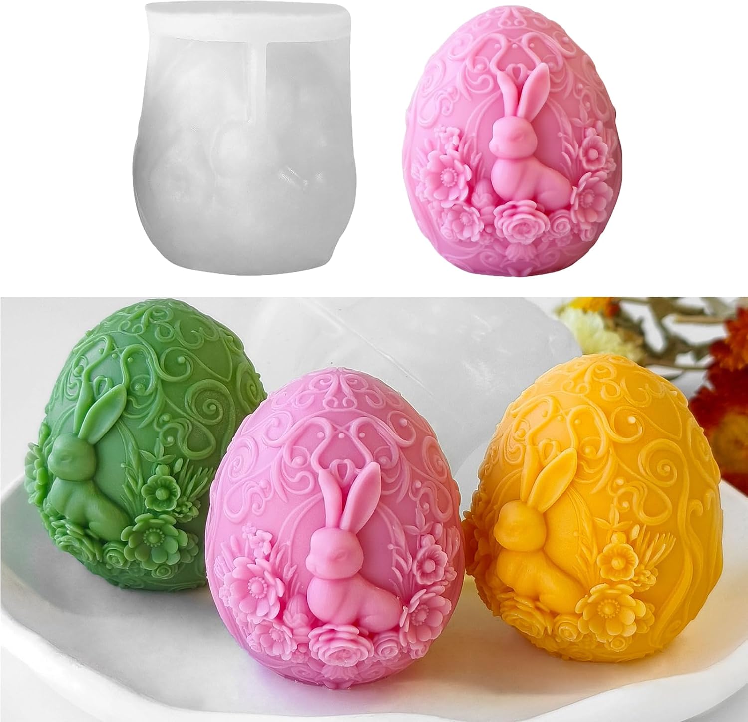 Silikonformen Gießformen Ostern, 3D Ostereier Silikonform Ostern Kerzenformen...