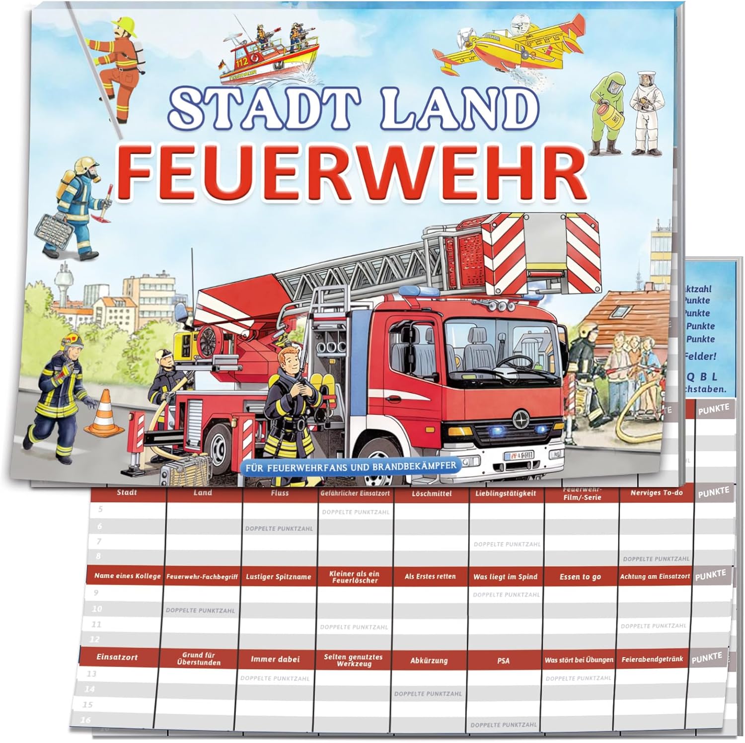 Stadt Land Feuerwehr Edition, Geschenk für Feuerwehrmann Feuerwehrfrau Jugend...
