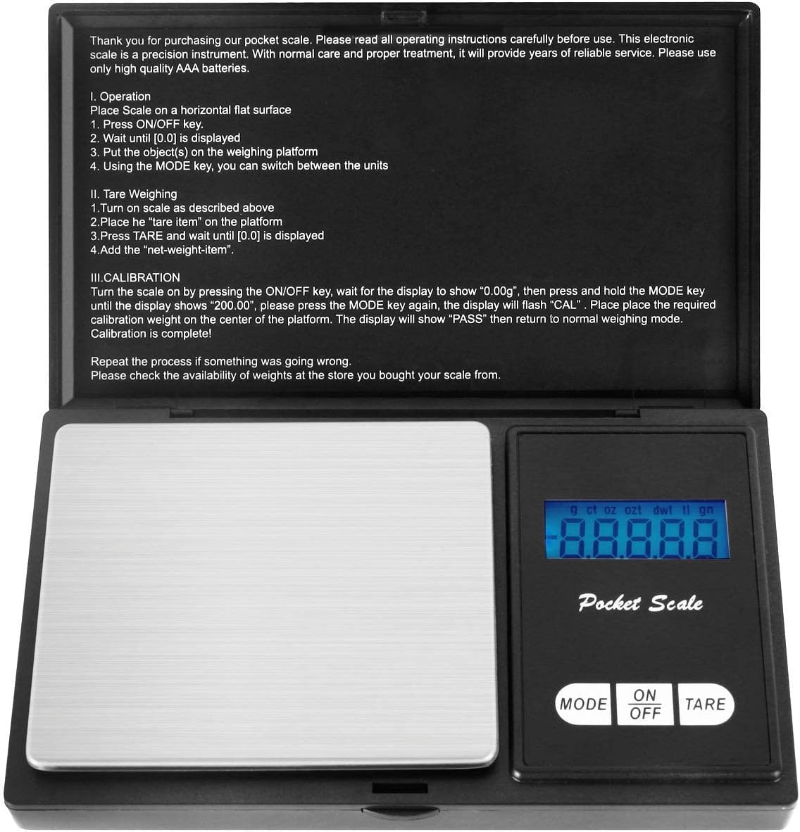 Taschenwaage, Foraco 500g / 0,01g Digitale Waage Feinwaage Digitalwaage Goldw...