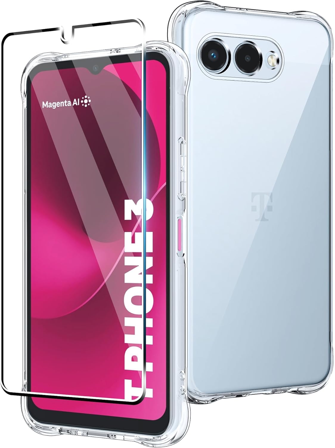 Transpanrent Hülle für Telekom T Phone 3, mit 1-PC Displayschutz aus gehärtet...