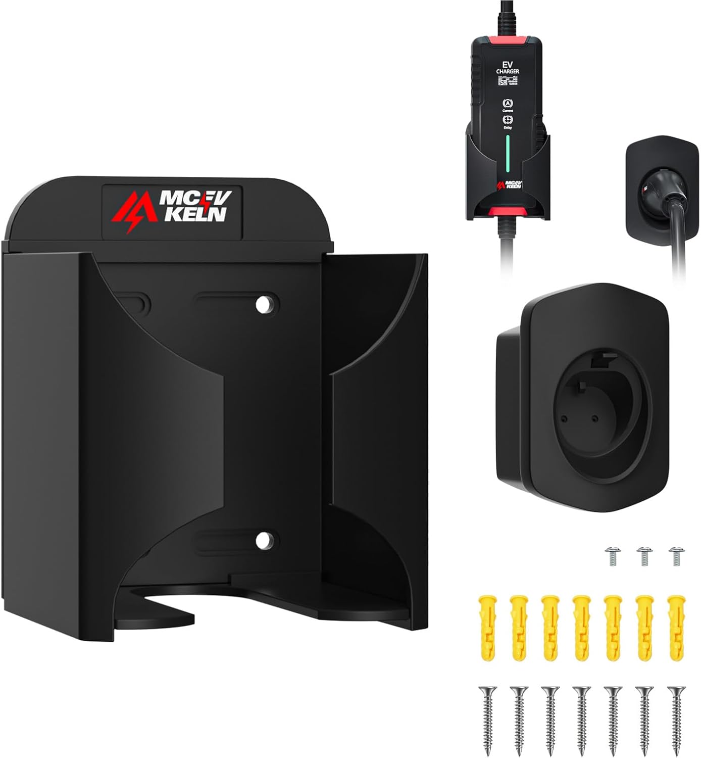 Typ 2 Wandhalterung| Halterung EV Ladegerät EV-Ladebox-Halter, Ladekabel Wand...