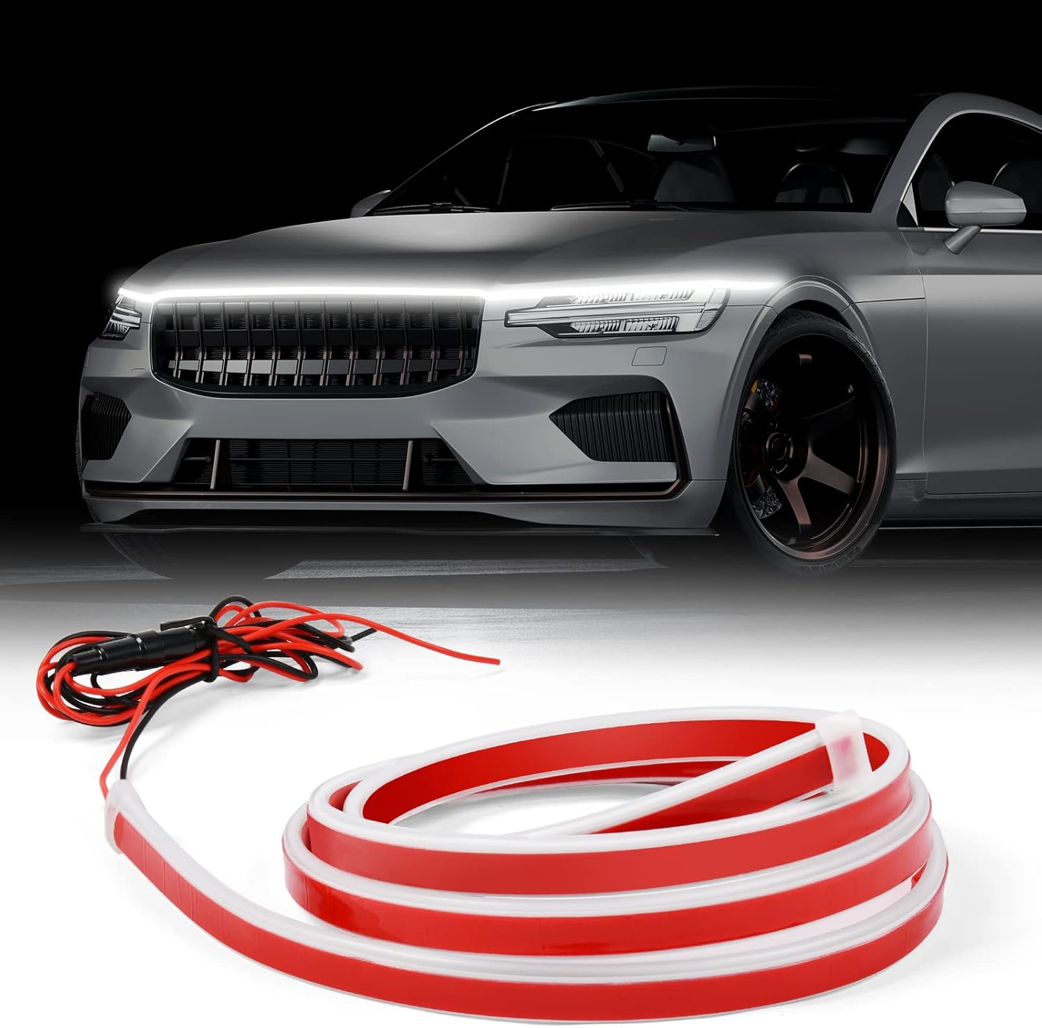 URAQT Auto Motorhaube Lichtstreifen, 150CM Universal Wasserdicht Dynamic Car ...