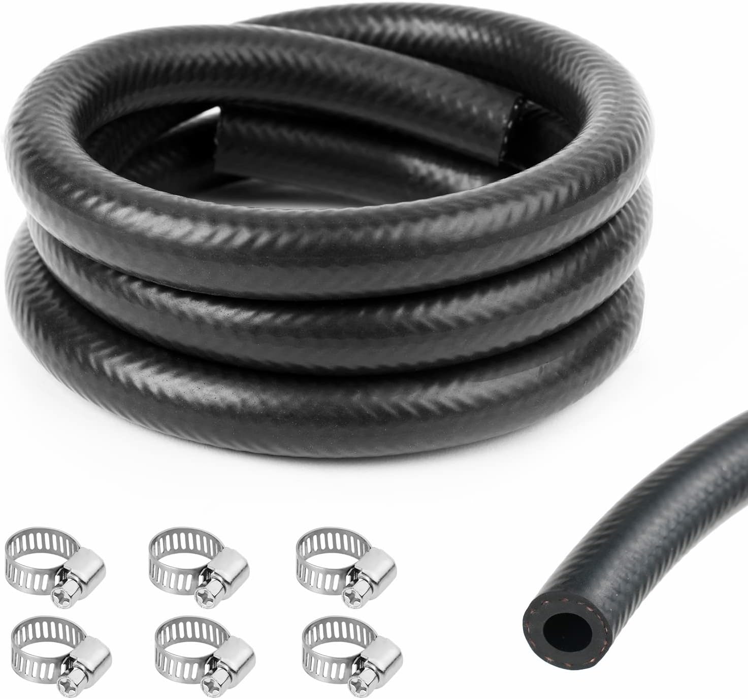 URAQT Benzinschlauch Kit, 1 Meter Ø 8 mm Kraftstoffschlauch Ölschlauch Diesel...