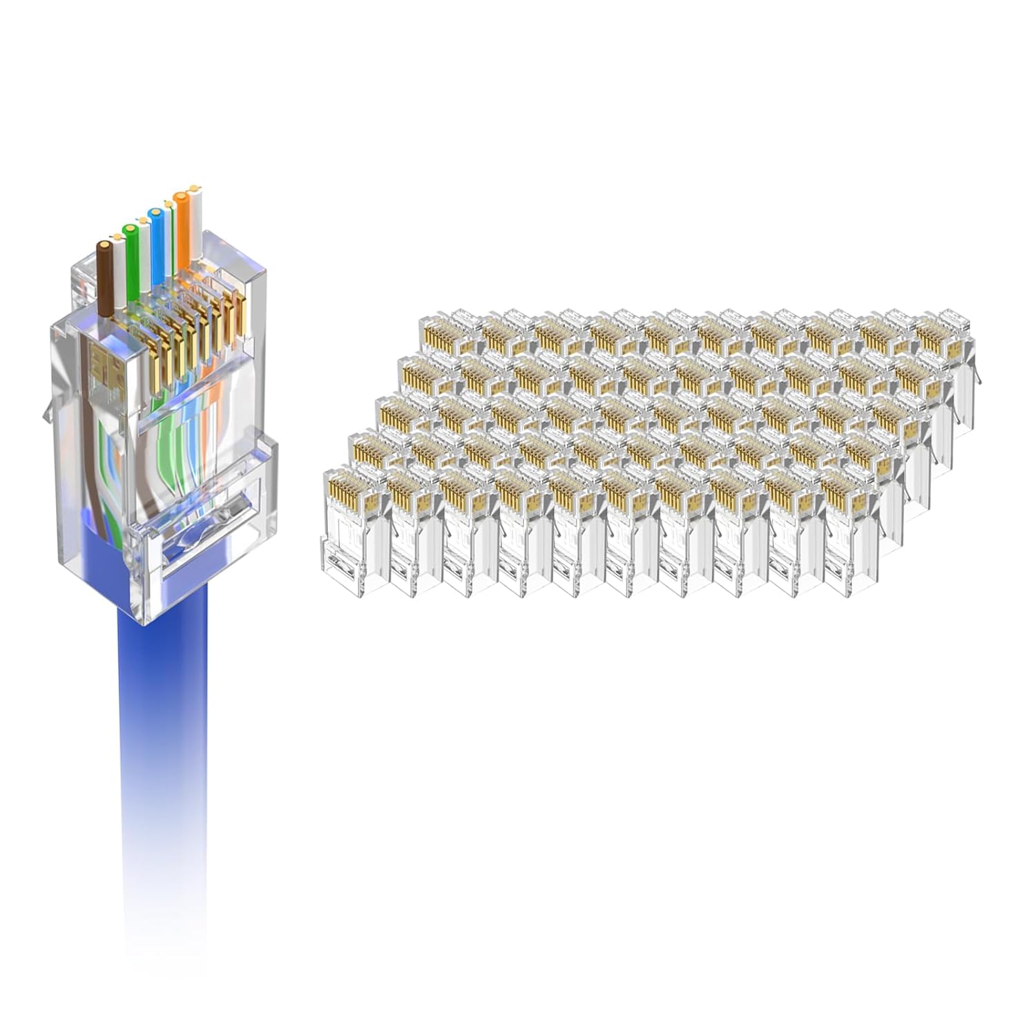 VCE RJ45 Stecker Cat6 Netzwerkstecker für Cat6 Verlegekabel RJ45 Crimpstecker...