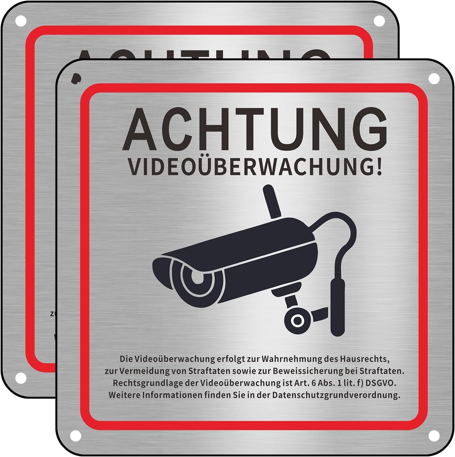 Videoüberwachung Schild, 2 Stück Schild Videoüberwachung Privatgrundstück, 15...