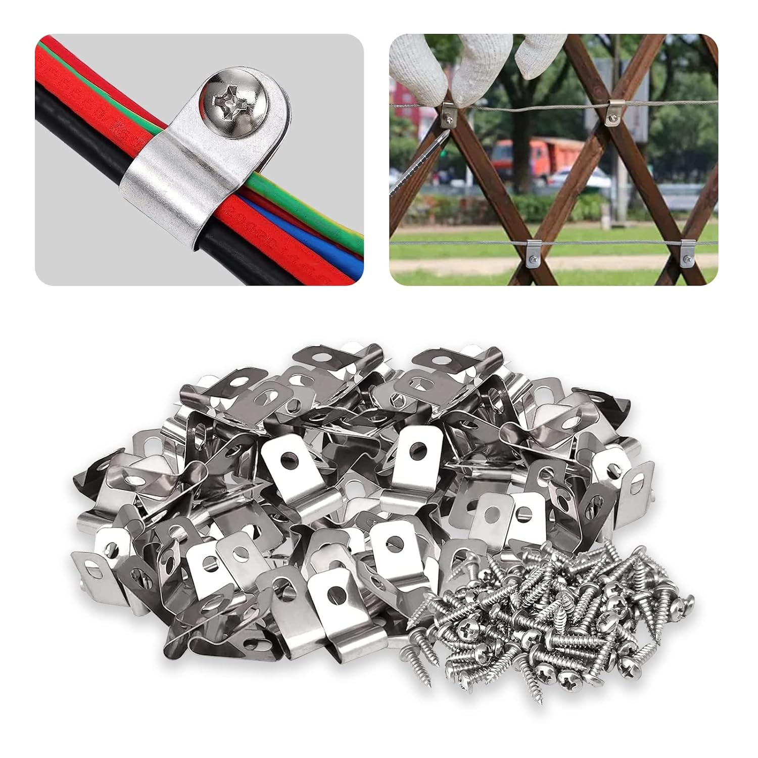 Zaundrahtklemmen Landwirtschaft Zaun Befestigungsclips Edelstahl Drahtklammer...